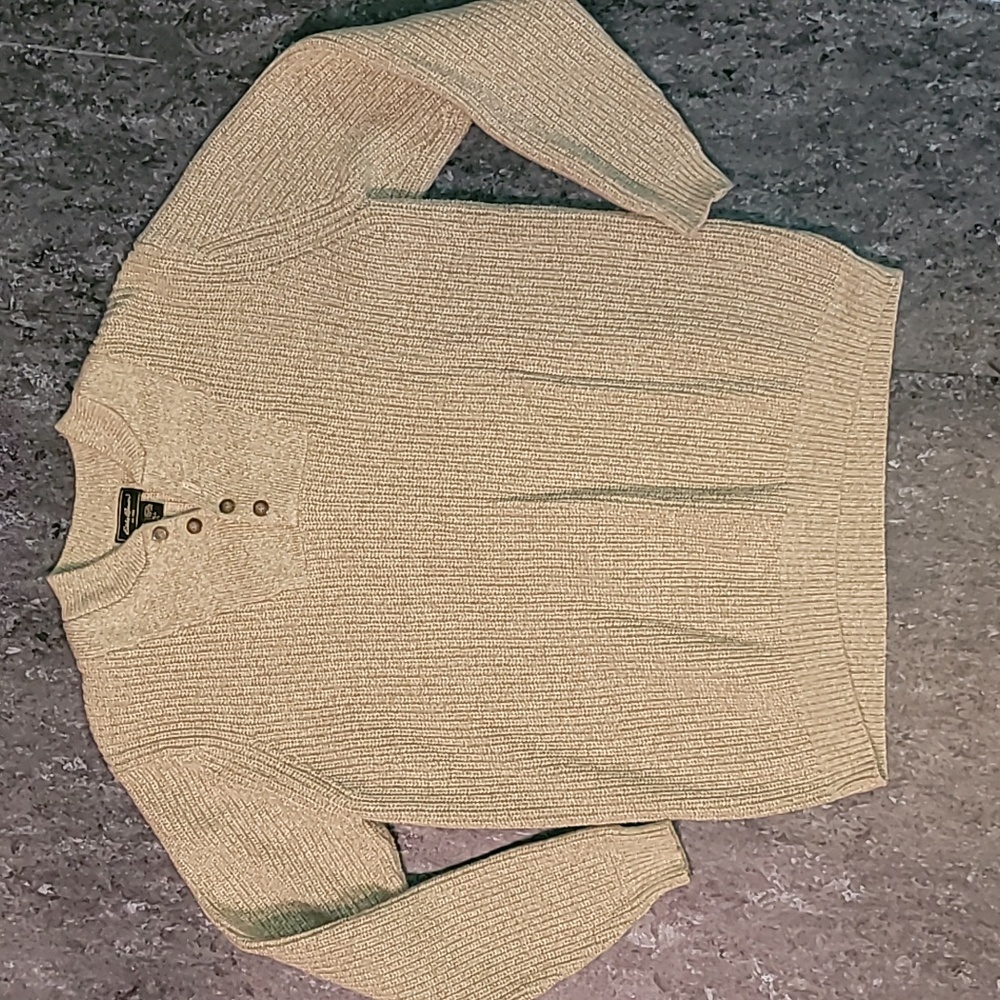 Vintage. 90s. Eddie Bauer. Heavyweight. 💯 Cotton. 4-button pullover. Size XL-T